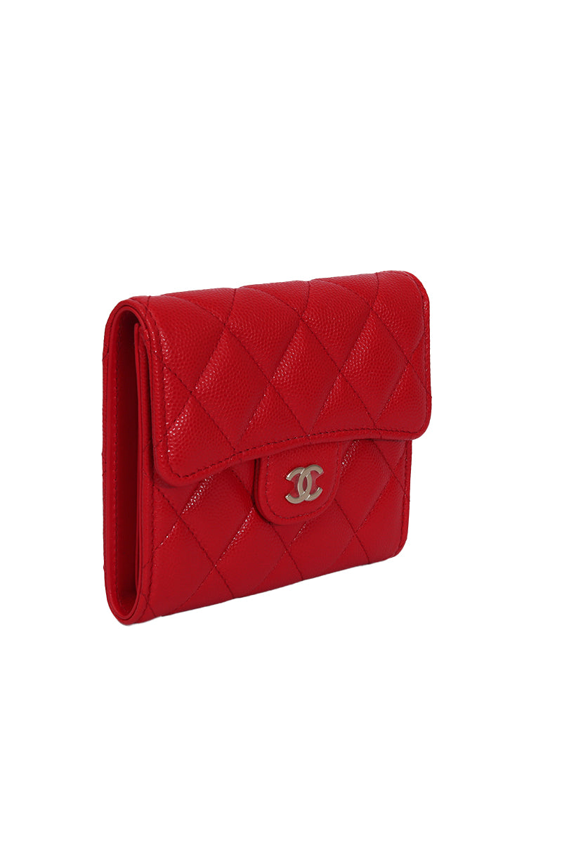 Chanel Classic Coral Caviar Wallet