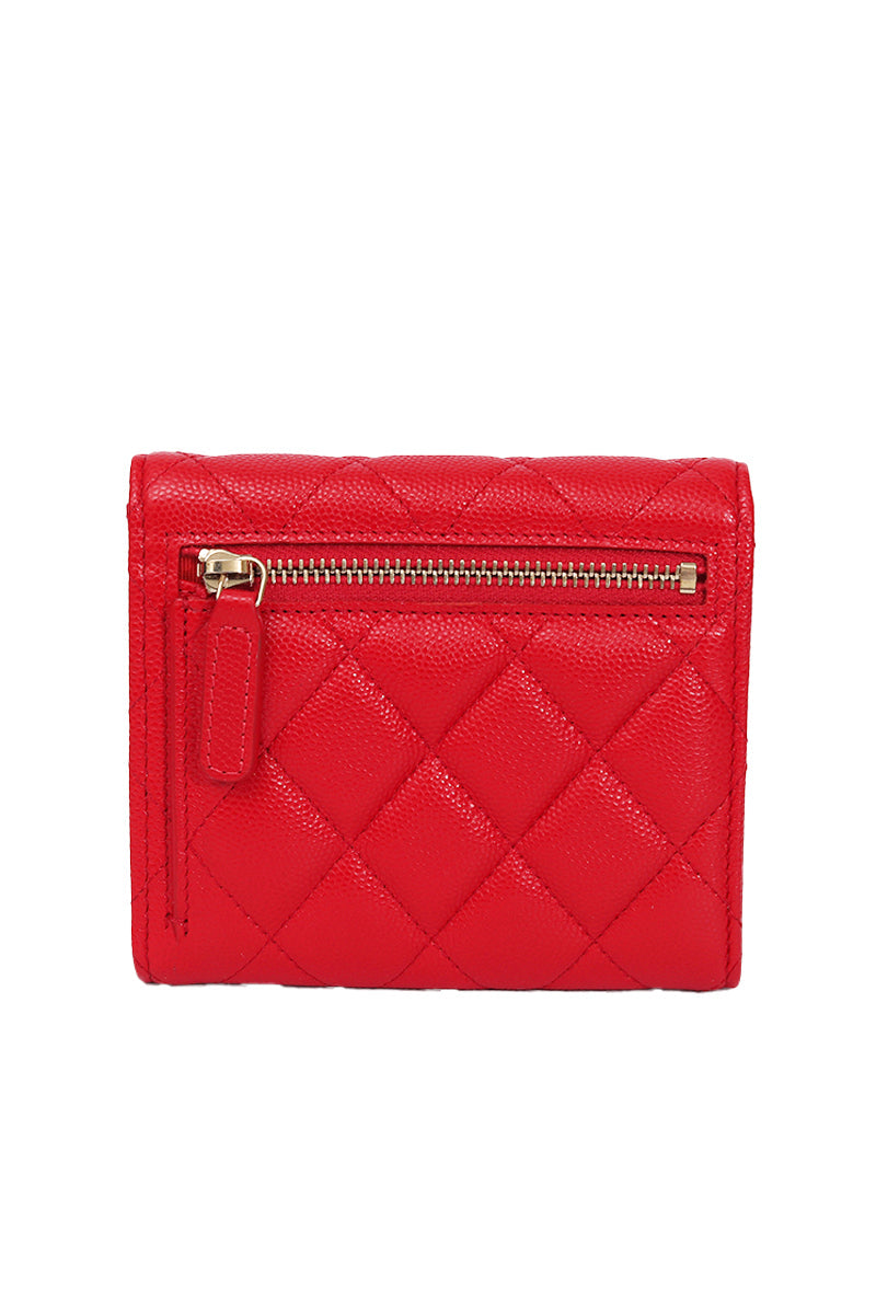 Chanel Classic Coral Caviar Wallet