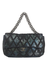 Chanel Soft And Chain Python Crochet Flap Bag