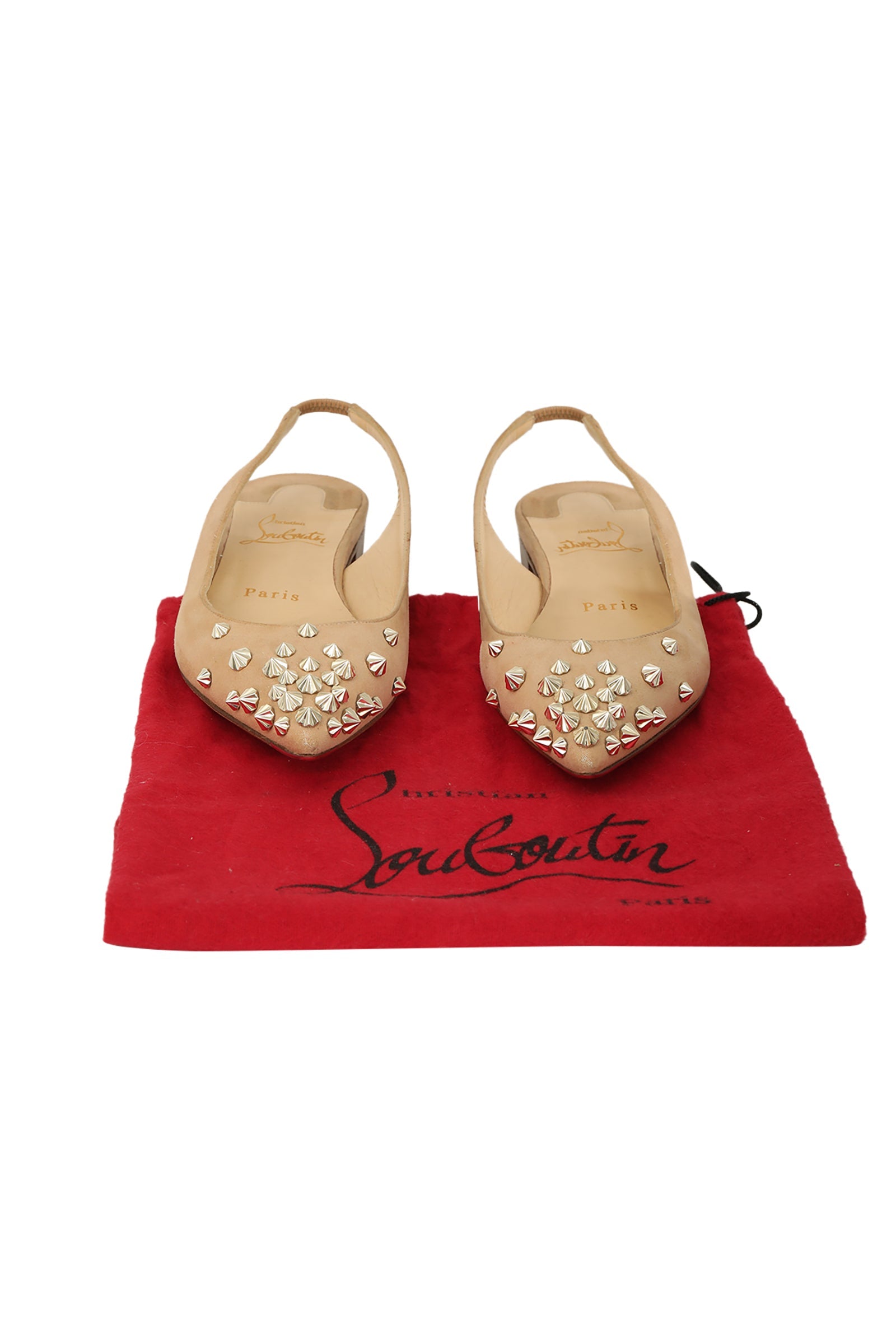 Christian Louboutin EU 36 Beige Spike Flats