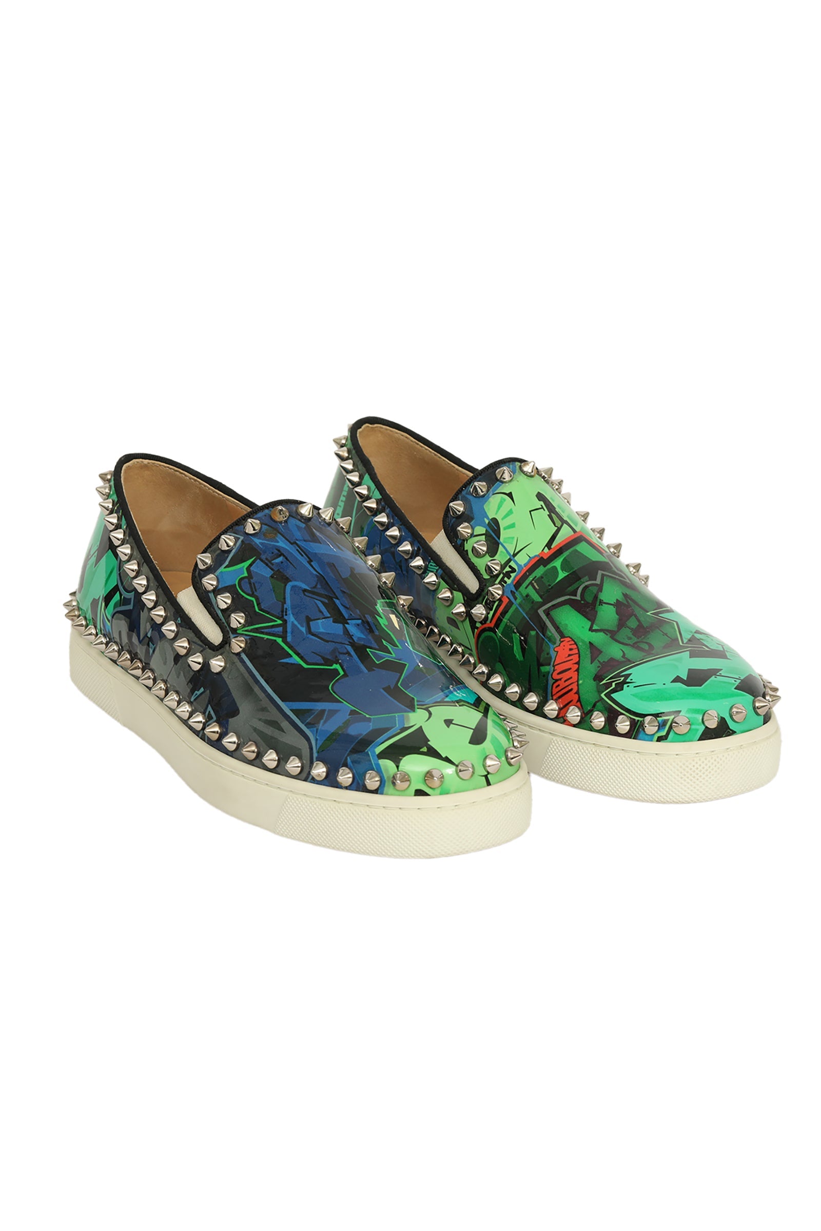 Christian Louboutin EU 36 Blue/Green Spike Loafer