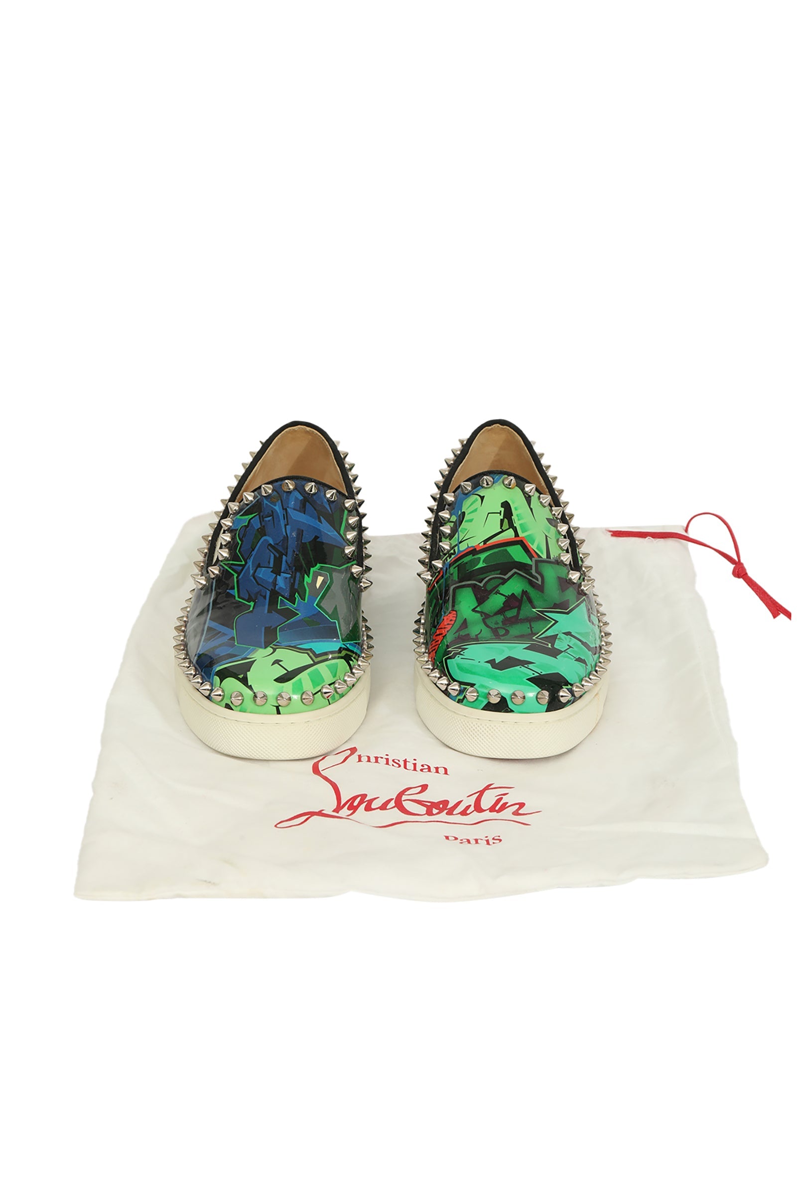 Christian Louboutin EU 36 Blue/Green Spike Loafer