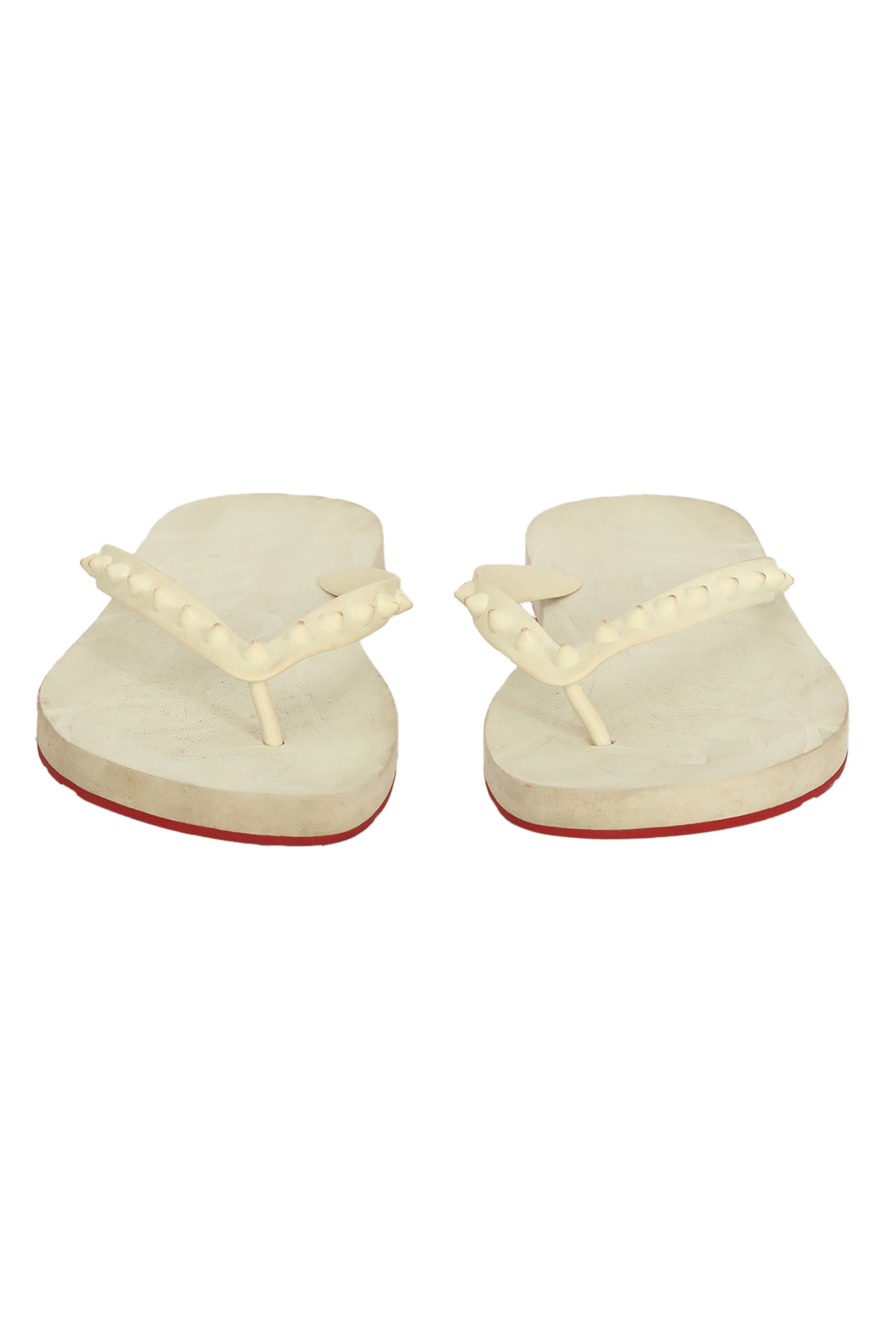 Christian Louboutin EU 36 White Studded Flip Flops