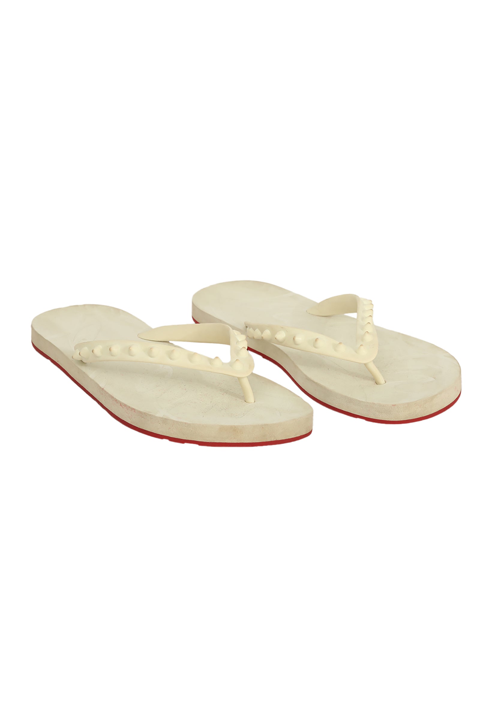 Christian Louboutin EU 36 White Studded Flip Flops