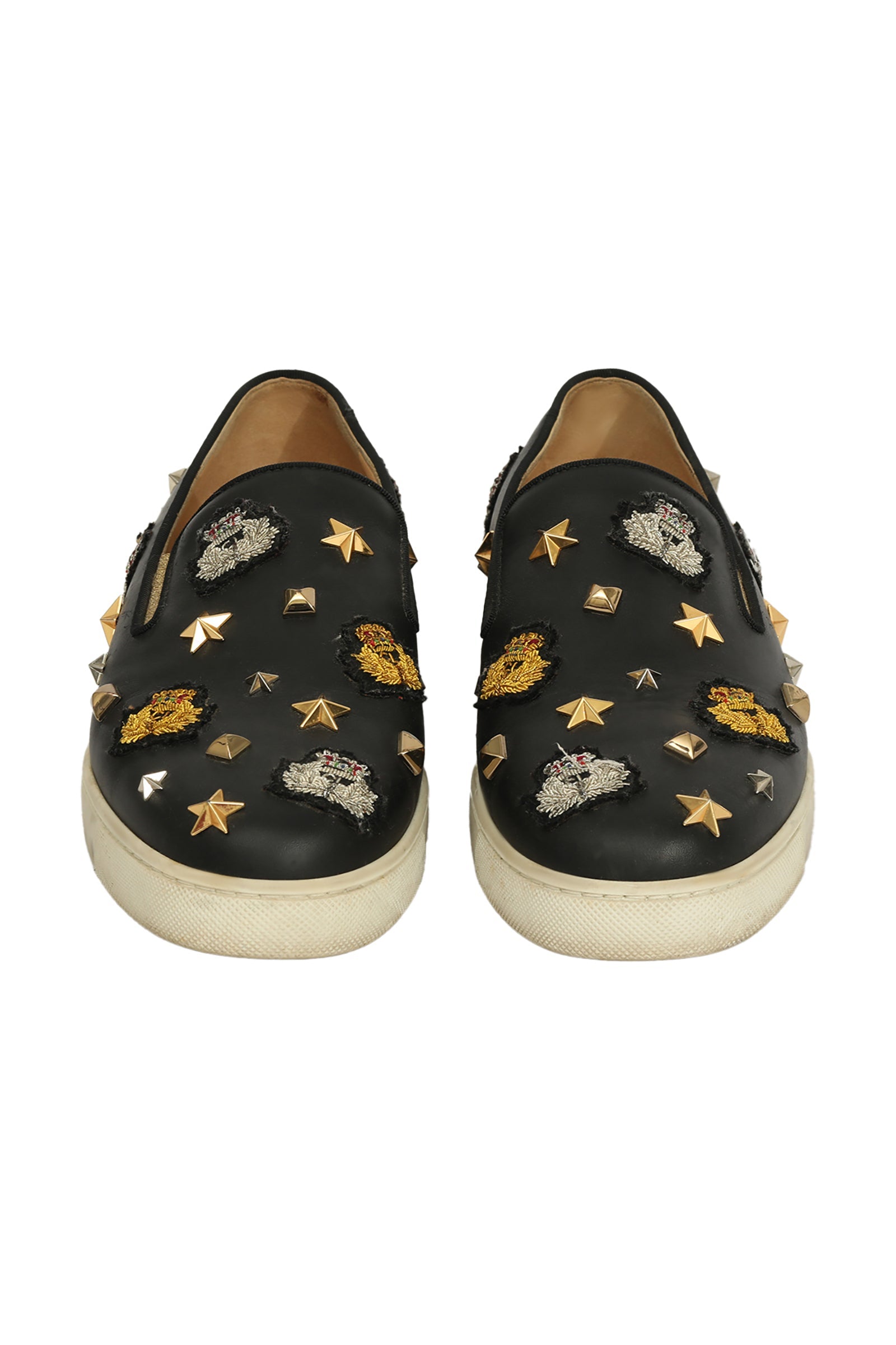 Christian Louboutin EU 37.5 Black Stars Embellished Loafers