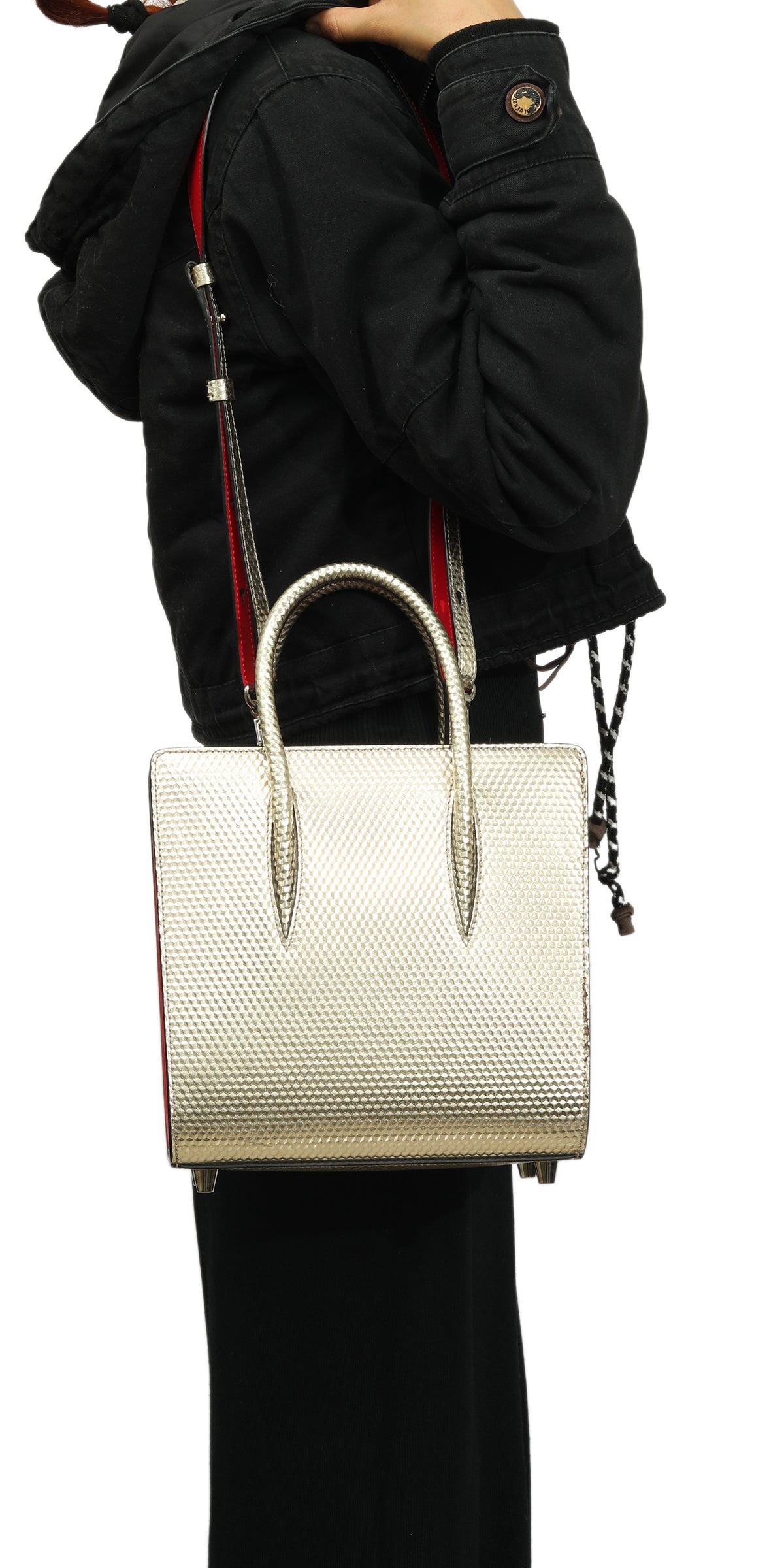 Christian Louboutin Paloma Spiked Metallic Handbag