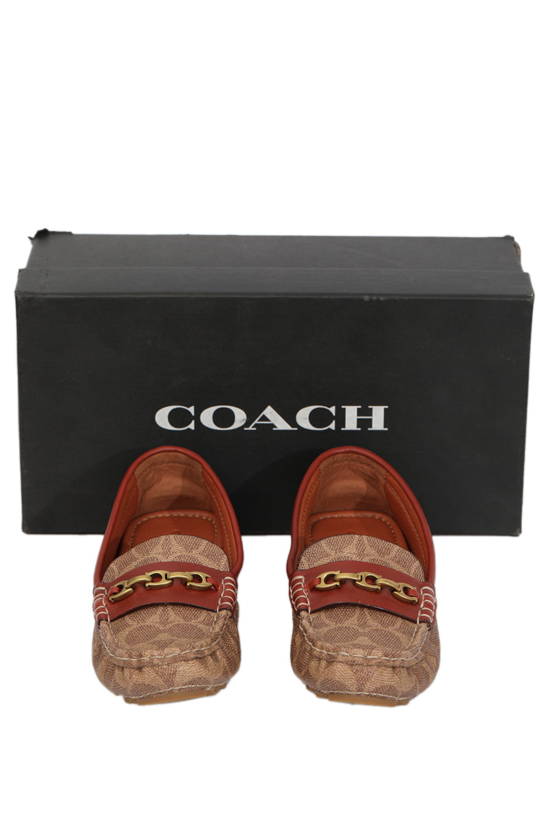 Coach EU 37 Monogram Brown Loafers
