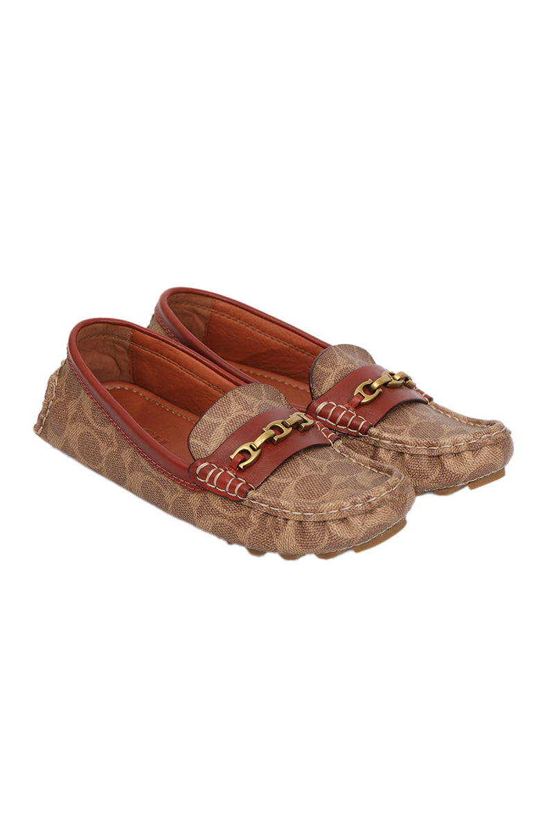 Coach EU 37 Monogram Brown Loafers