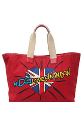 Dolce & Gabbana Red Canvas Tote Bag