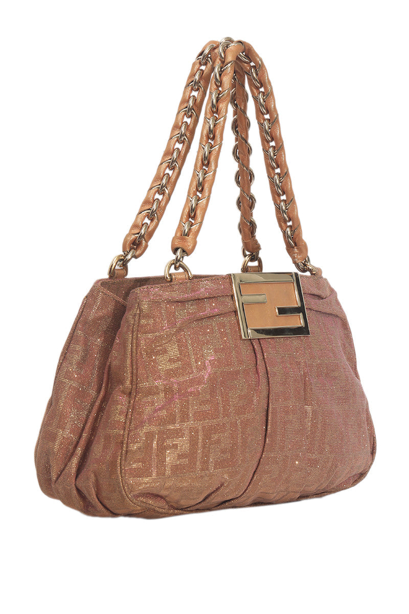 Fendi Holographic Zucca Lurex Shoulder Bag