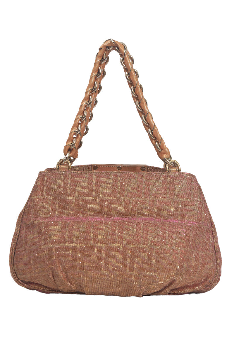 Fendi Holographic Zucca Lurex Shoulder Bag