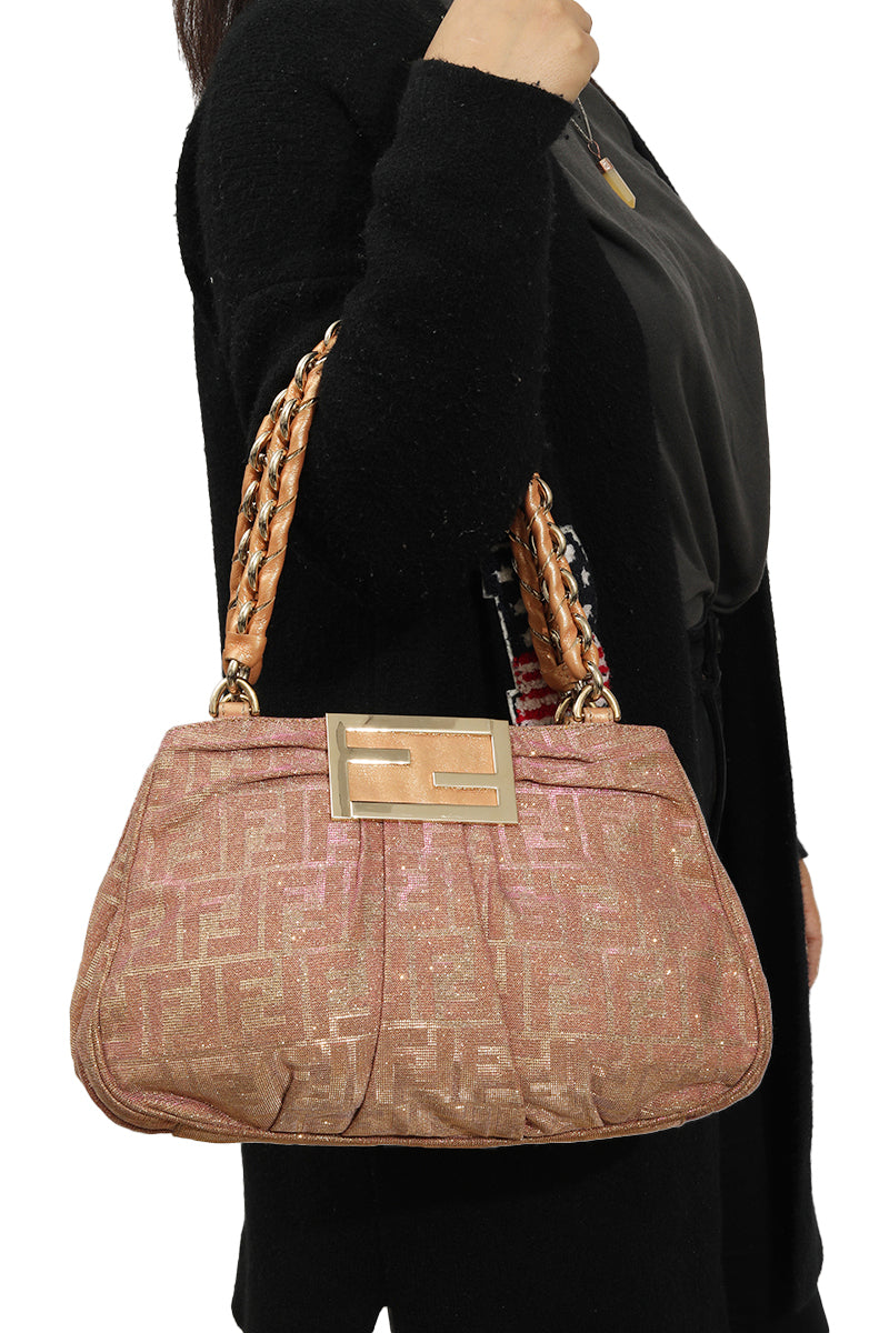Fendi Holographic Zucca Lurex Shoulder Bag
