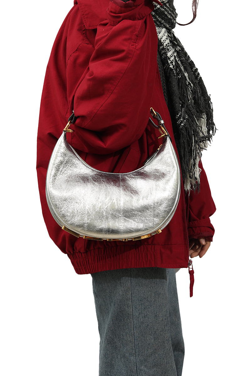 Fendi Silver Fendigraphy Hobo Medium Shoulder Bag