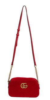 Gucci Gg Marmont Small Camera Velvet Sling Bag