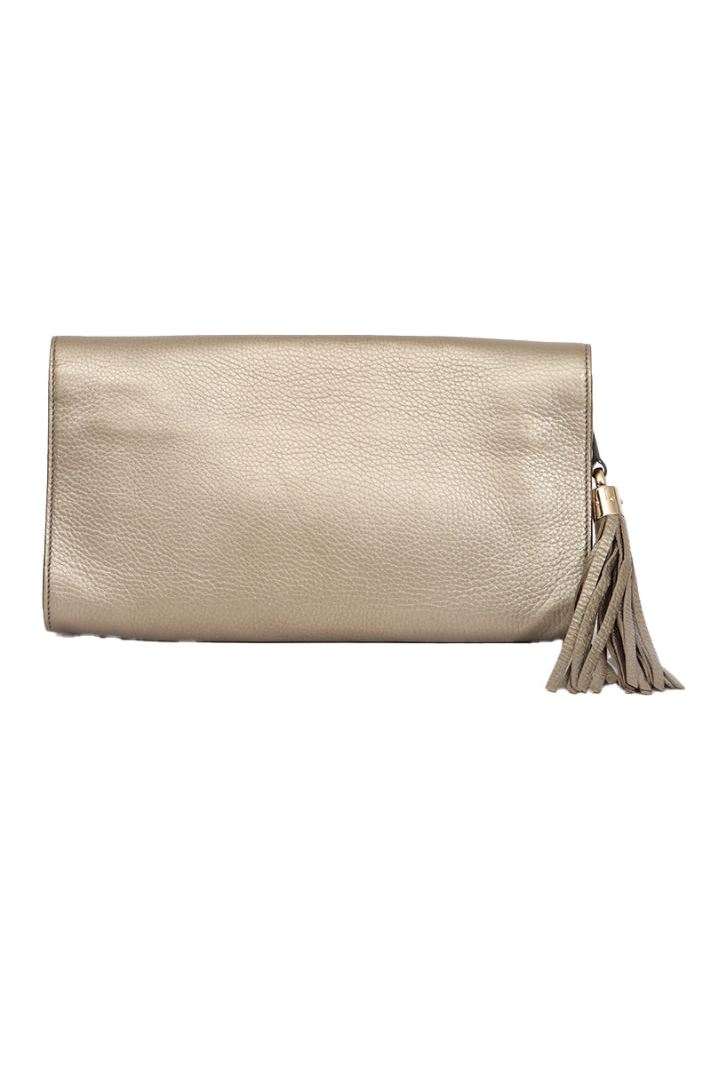 Gucci Soho Gold Leather Clutch