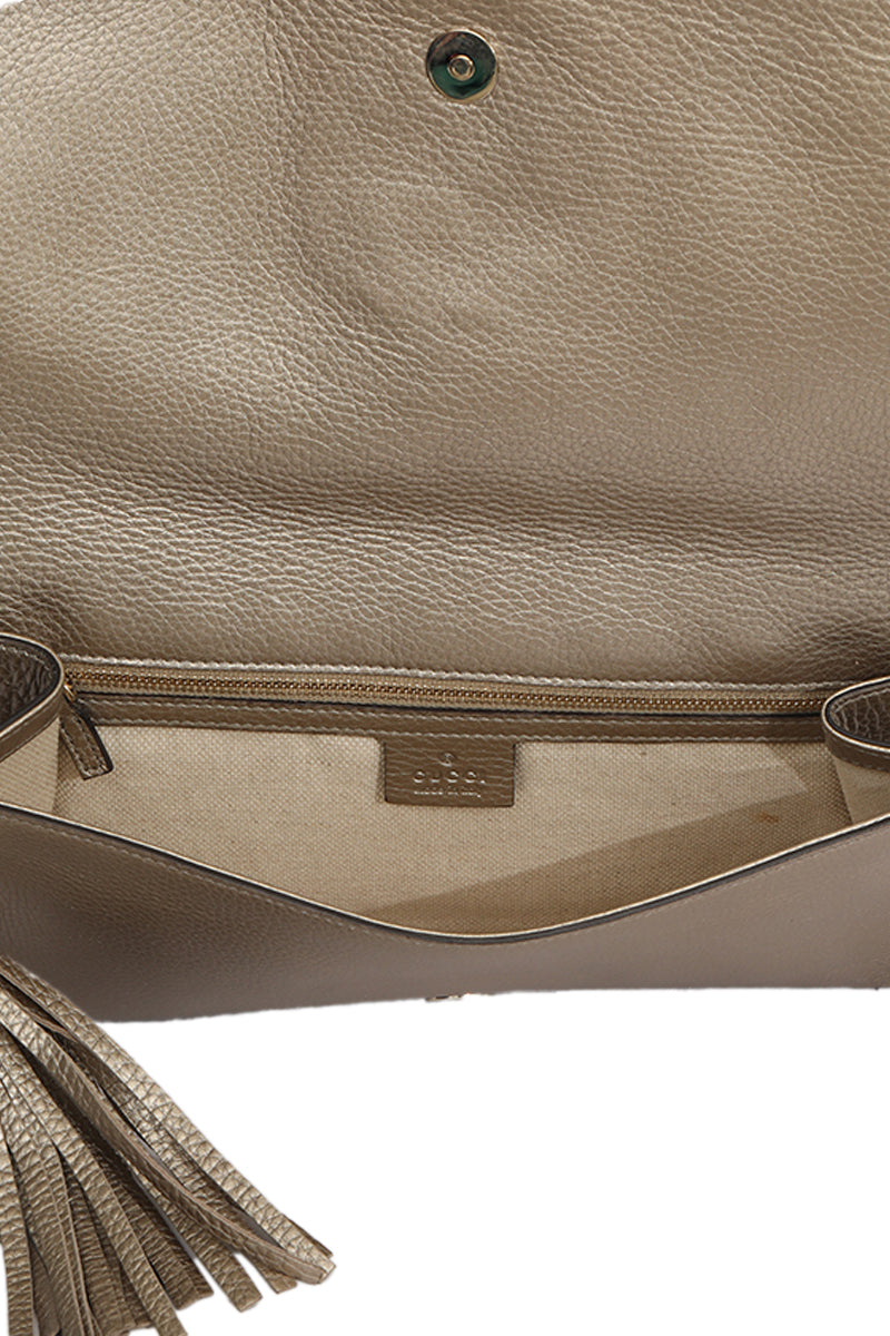 Gucci Soho Gold Leather Clutch