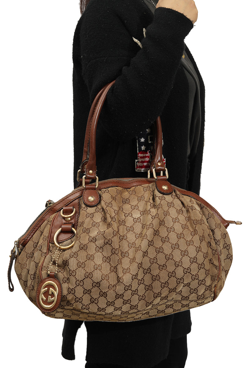 Gucci Sukey Gg Canvas Top Handle Bag
