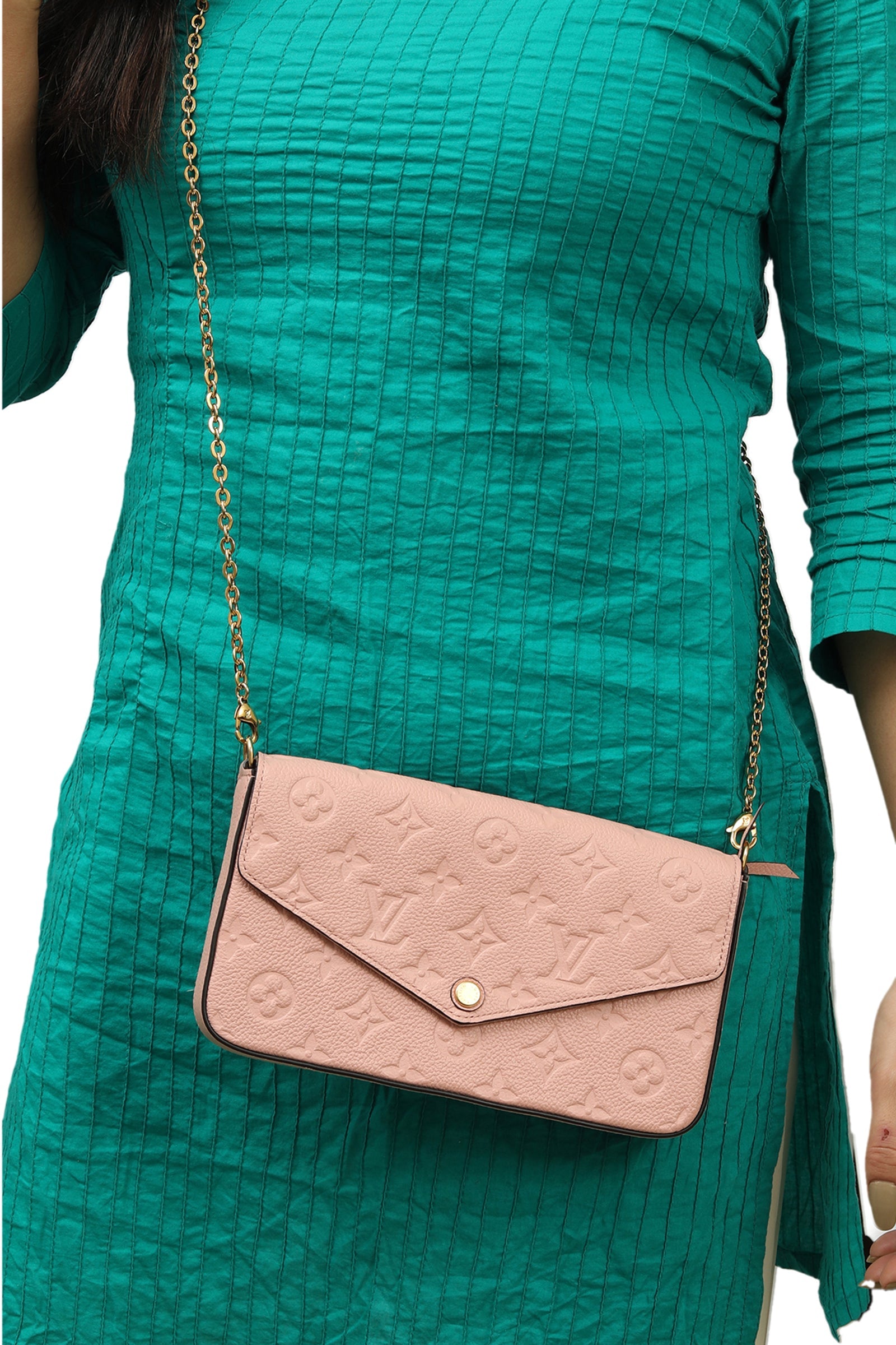 Louis Vuitton Pochette Felicie Empreinte Leather Sling Bag