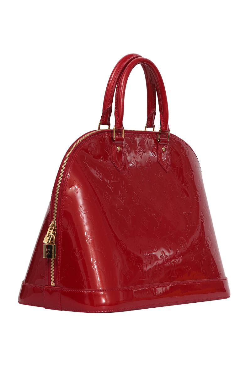 Louis Vuitton Red Monogram Vernis Alma Gm Bag