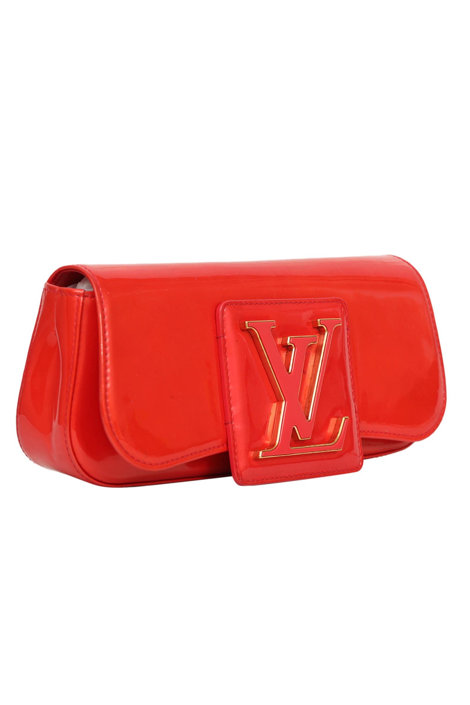 Louis Vuitton Sobe Red Patent Leather Clutch