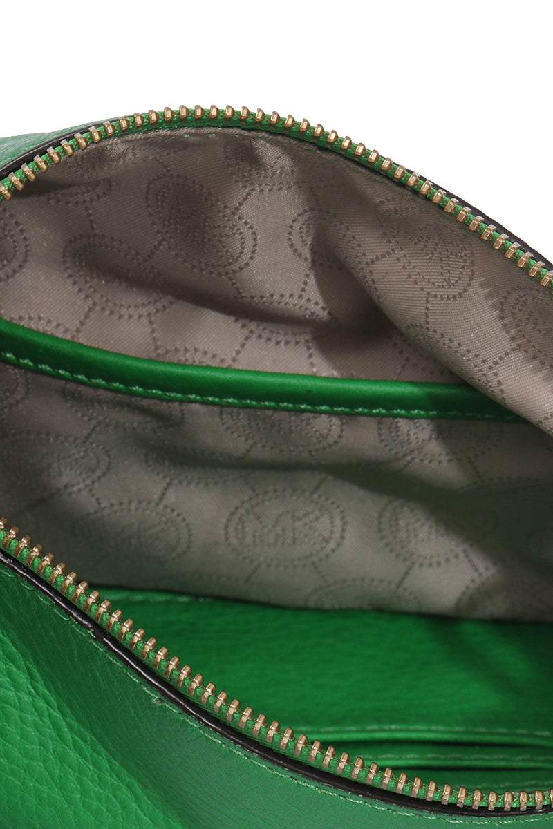 Michael Kors Green Leather Bedford Tassel Crossbody Bag