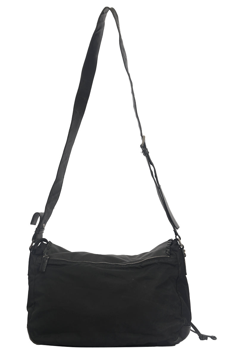 Prada Tessuto Black Flap Shoulder Bag