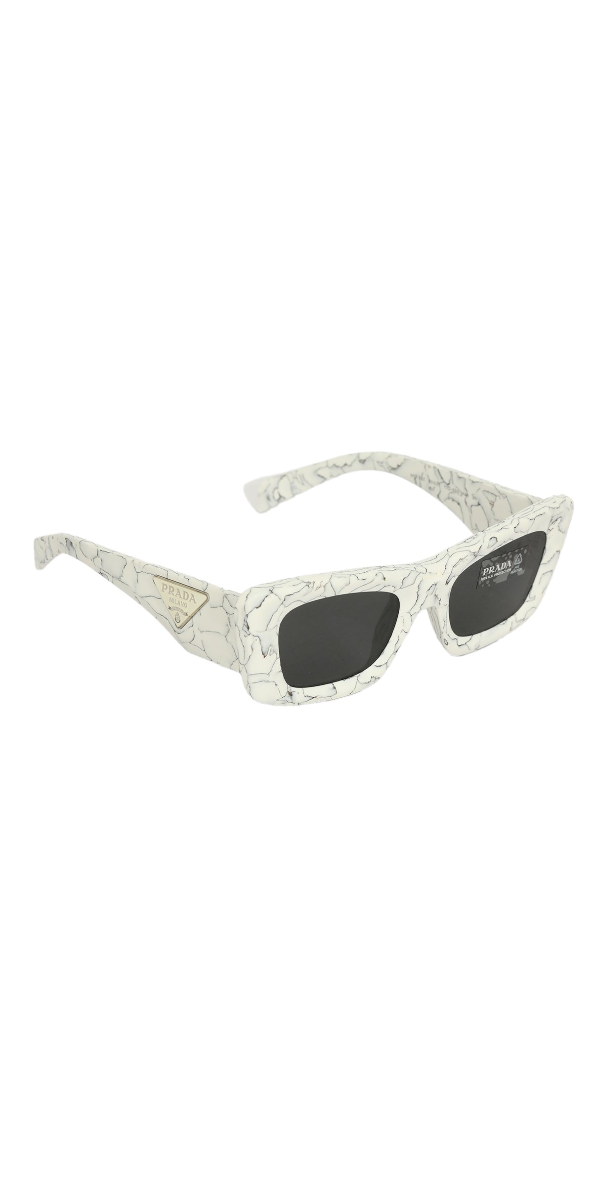 Prada White Marble Acetate Sunglasses