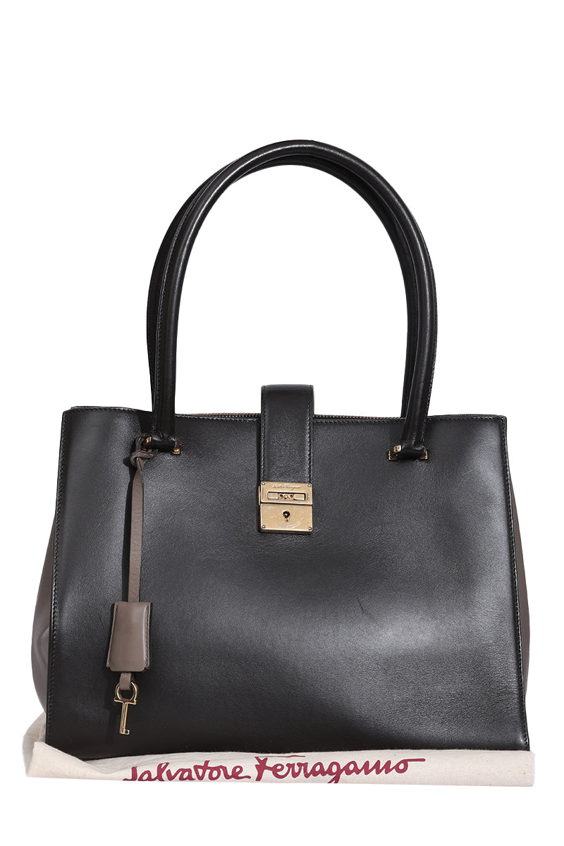 Salvatore Ferragamo Calfskin Ganchini Jules Satchel