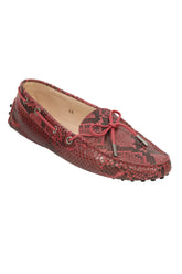 Tod'S EU 40 Red Python Leather Loafer