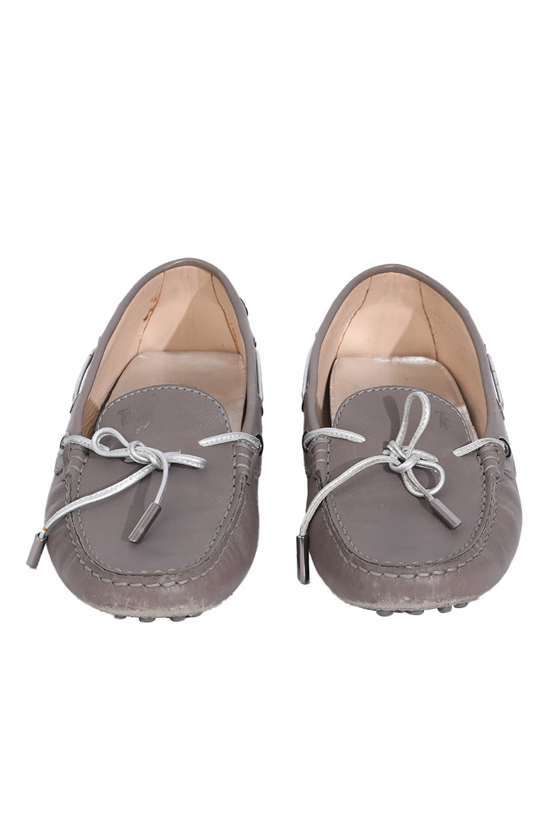 Tod'S Grey Leather Loafers