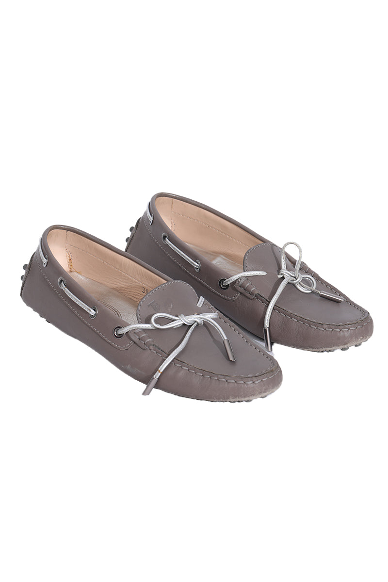 Tod'S Grey Leather Loafers