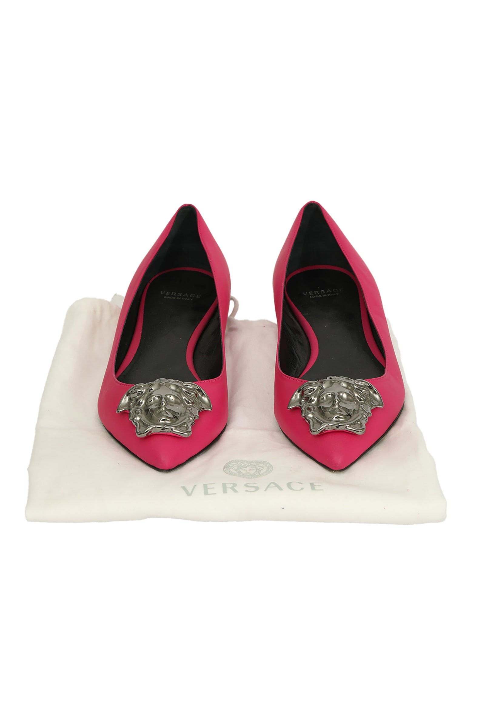Versace EU 36 Pink Satin Medusa Pumps
