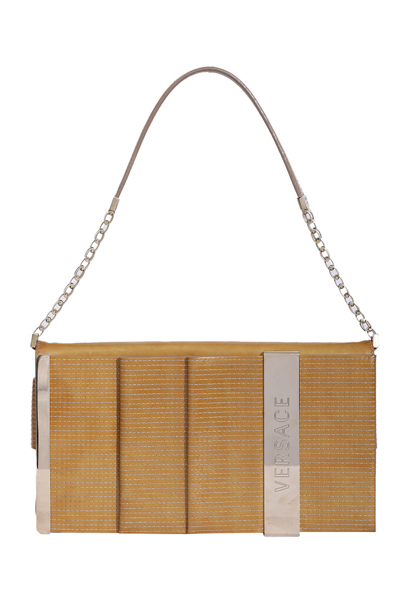 Versace Metallic Clutch Purse
