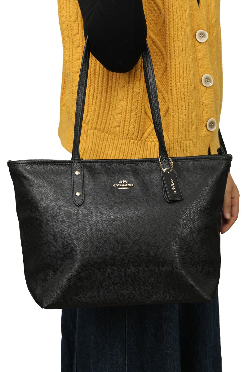 coach-black-leather-classic-tote-bag