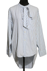 Balenciga 34 White/Blue Bow Shirt Dress