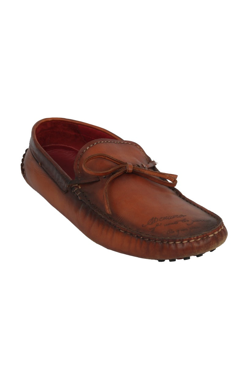 berluti-size-7-5-rust-leather-cursive-loafers