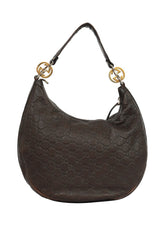 Gucci Monogram Guccissima Black Leather Twin Hobo Bag (Copy)