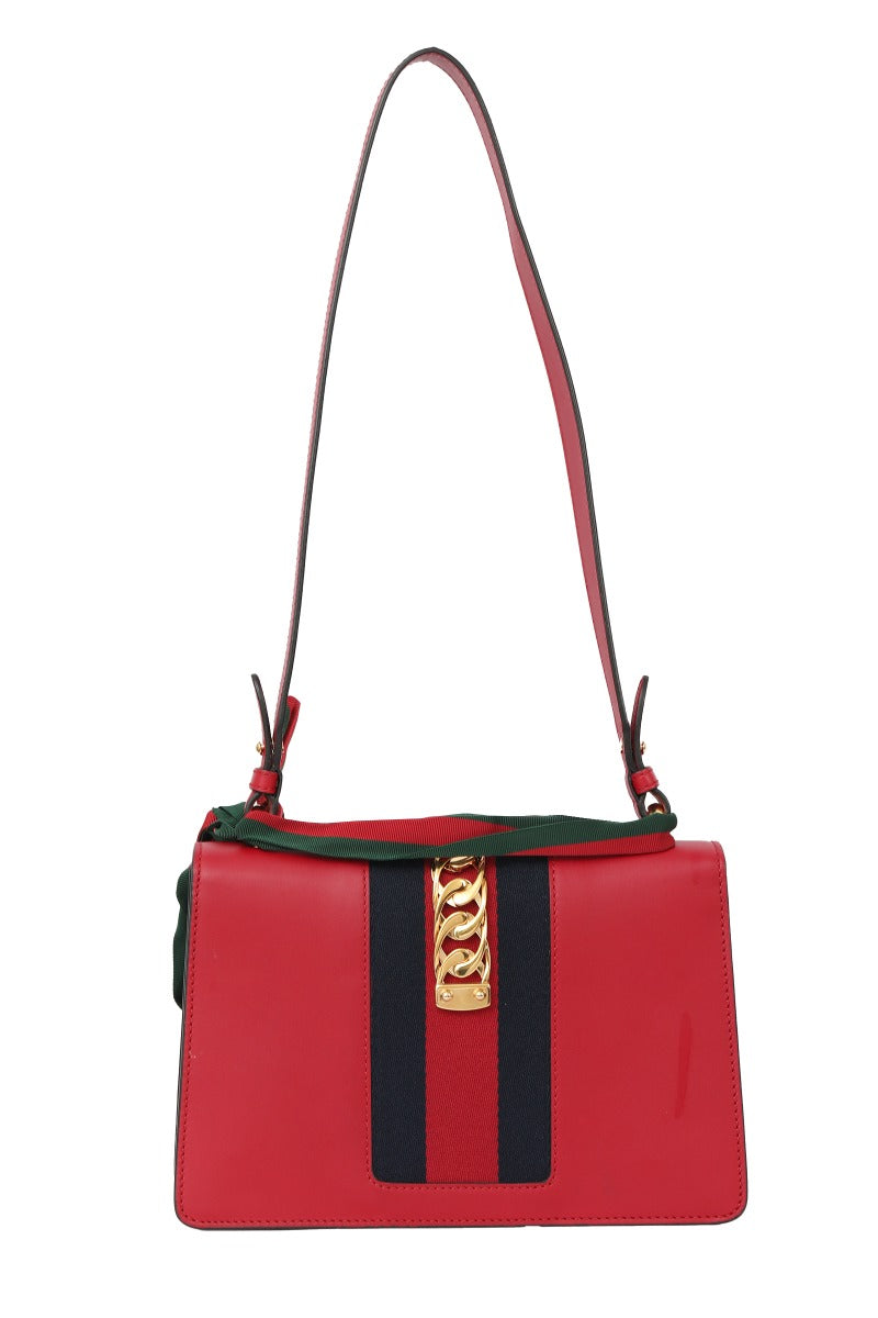 gucci-red-leather-sylvie-top-handle-bag