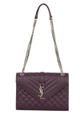Yves Saint Laurent Violet Envelope Chain Medium Shoulder Bag