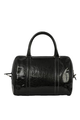 Christian Dior Black Trotter Camas Patent Leather Boston Bag