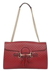 Gucci Guccissima Red Leather Emily Handbag