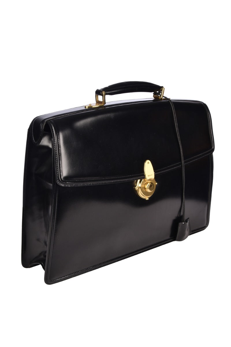 Bally Leather Lock Briefcase