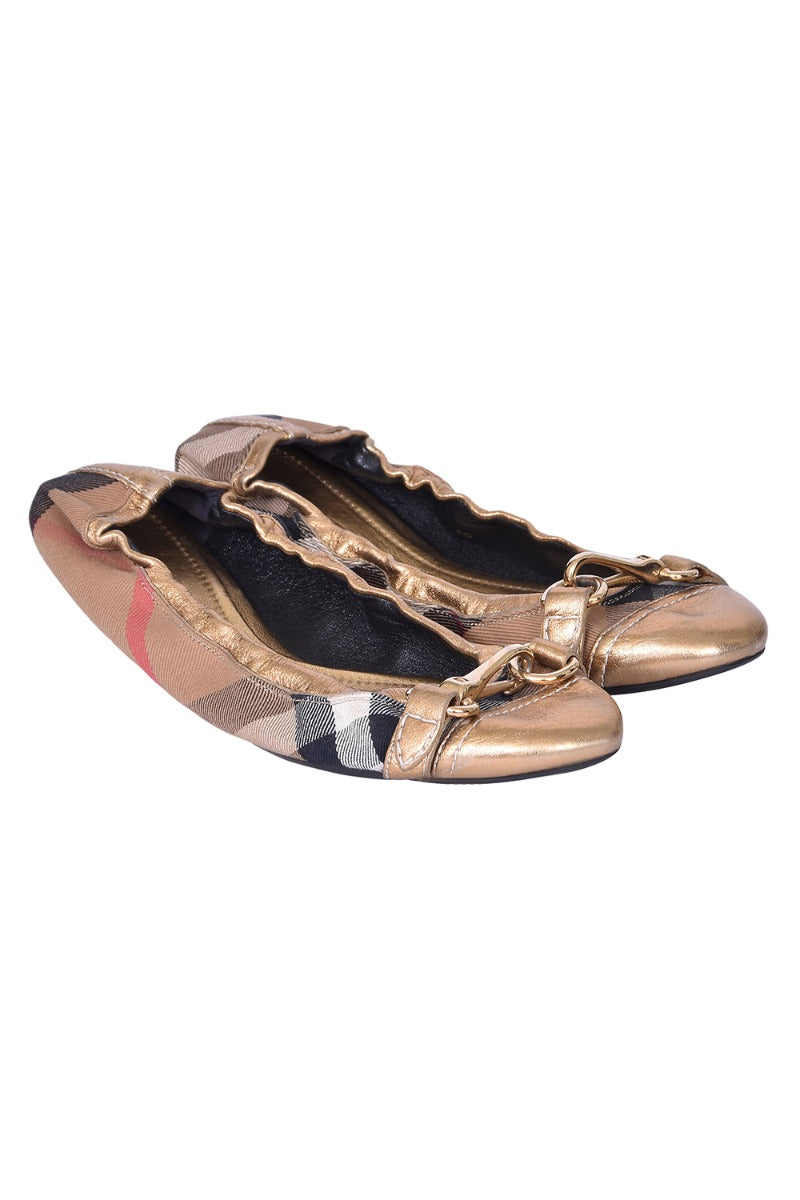 burberry-nova-check-canvas-metallic-ballerinas