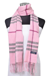 Burberry Pink/Gray Checkered Scarf