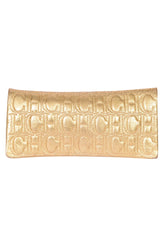carolina-herrera-bronze-monogram-embossed-clutch