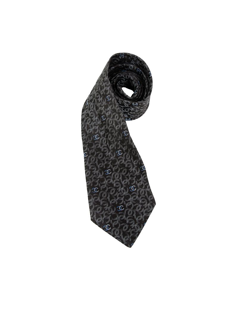 Chanel Black Monogram Tie