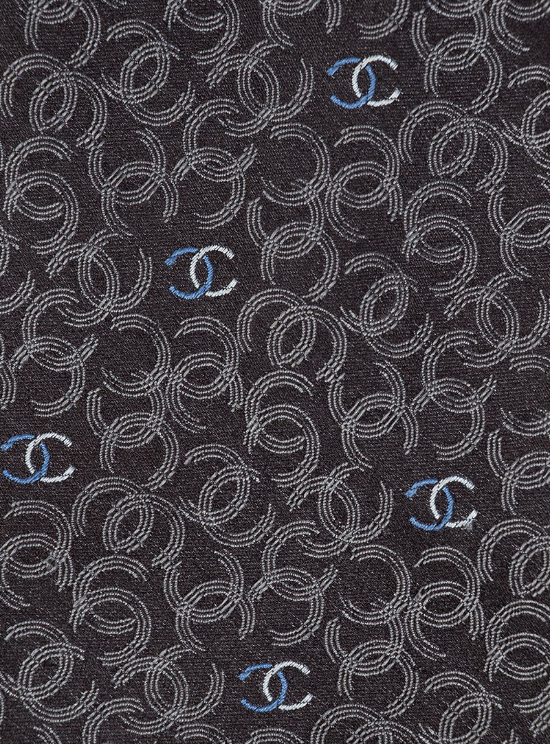 Chanel Black Monogram Tie