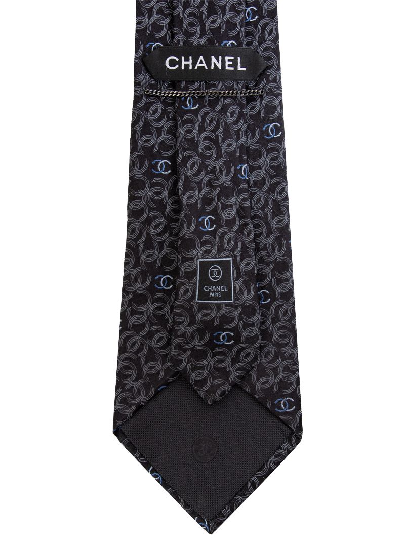 Chanel Black Monogram Tie