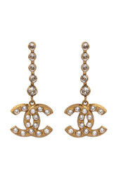 Chanel Cc Dangling Logo Earrings