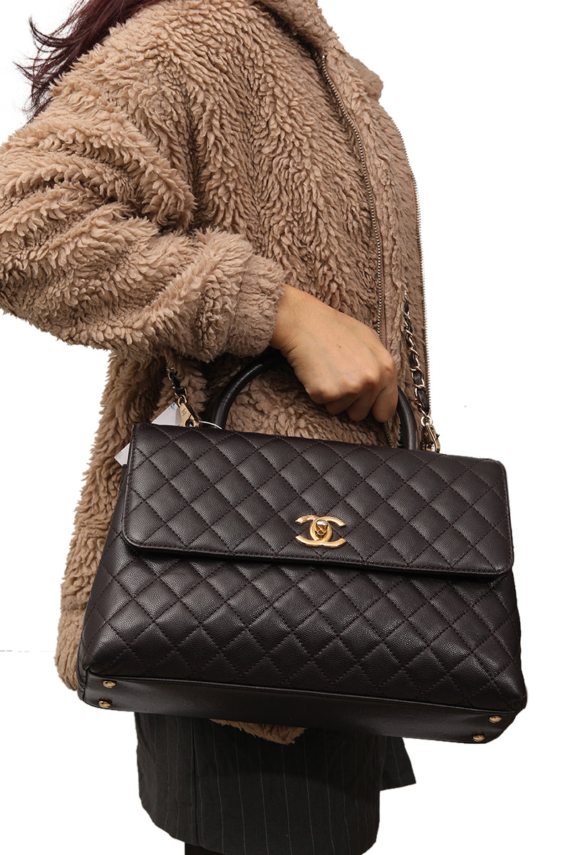 chanel-cococaviar-leather-brown-top-handle-bag